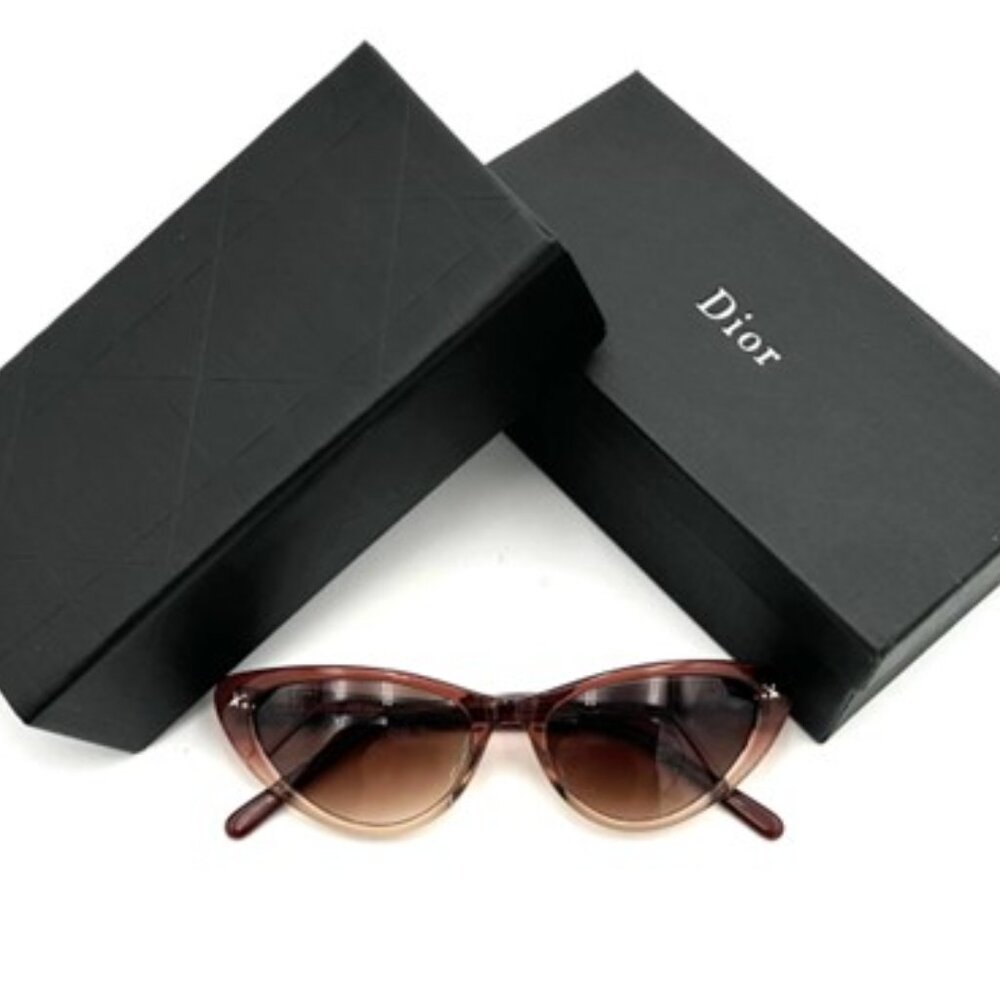 NIB-Christian Dior Gradient Brown Acetate Cat-Eye Sunglasses